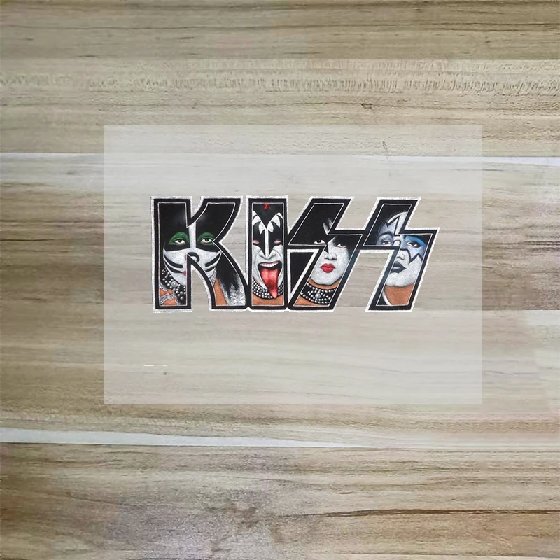 Rock Kiss Band Patch Iron-on Transfers for Clothing Thermoadhesive Patches Stickers Diy Flex Fusible Transfer Appliques Stripes