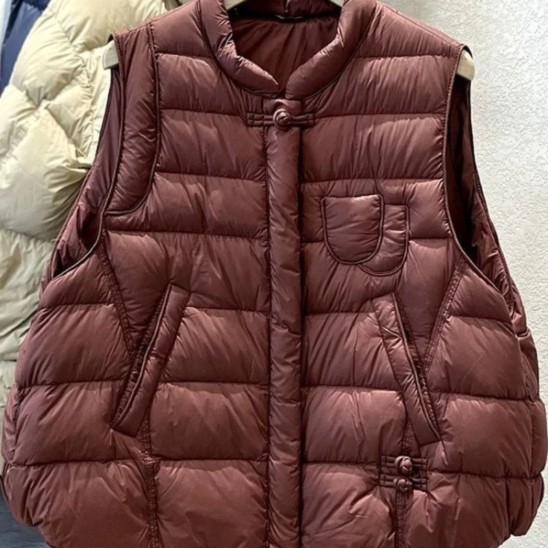 2026 Autumn Winter Women Light Down Vest New Solid Stand Collar Sleeveless Jacket  Ladies Puffer Waistcoat Female Outerwear Tops