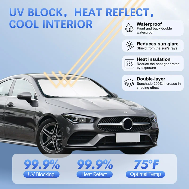 

Car Windshield Sun Shade For Mercedes Benz CLA Class W177 Sunshade Sun Visor Protector Blocks UV Rays Summer Car Accessories