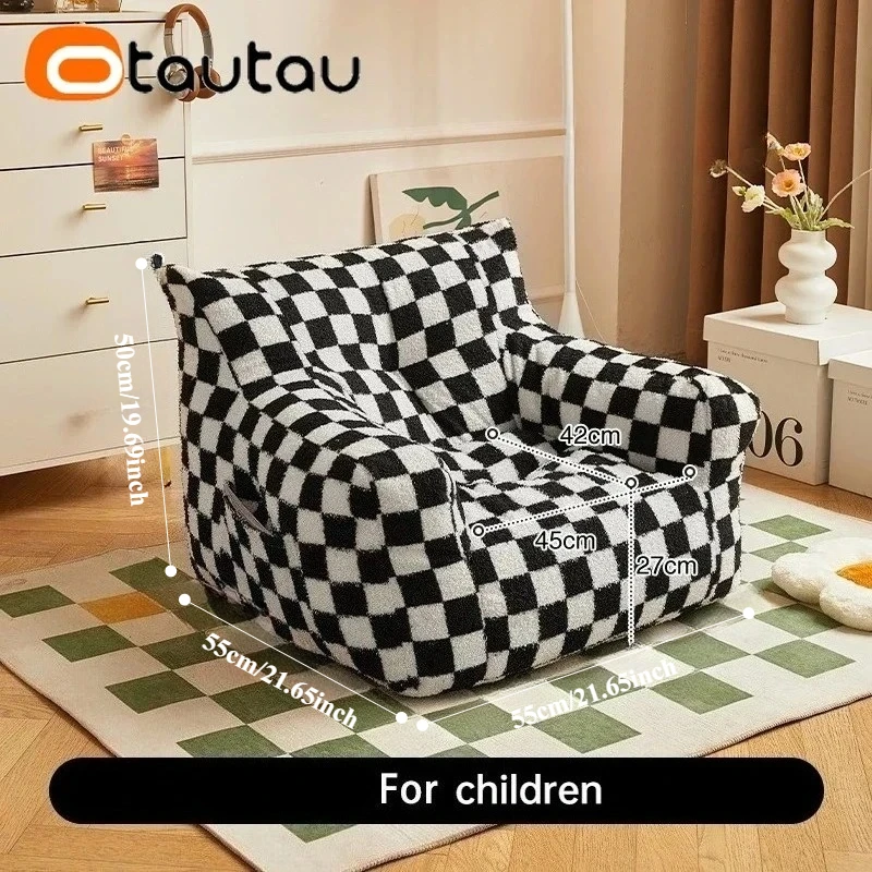 OTAUTAU Size S Children Small Bean Bag Sofa Cover Corner Armchair Pouf Cover SF170【No Filler!You Need To Fill It By Yourself!】