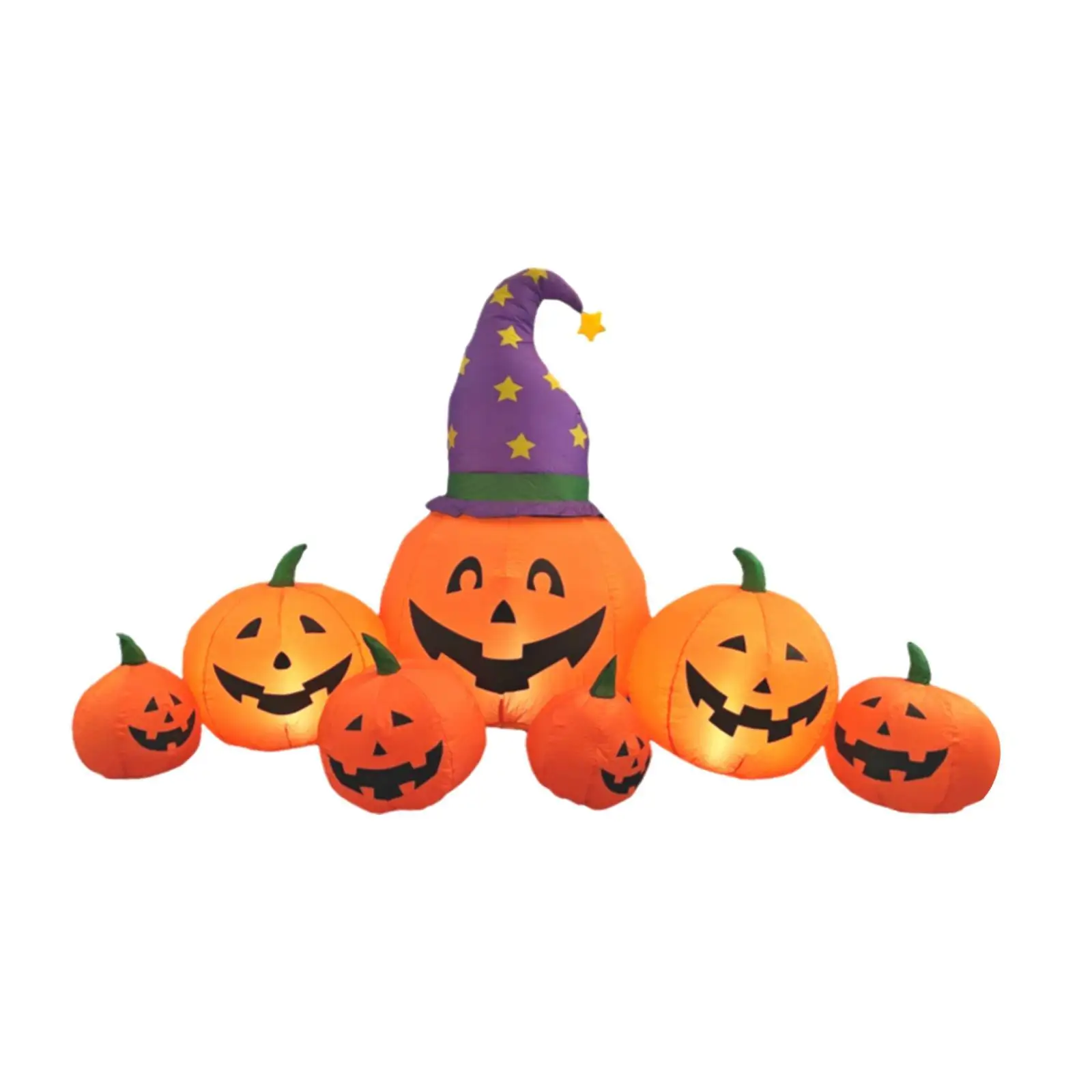 

Halloween Inflatable Pumpkin Decoration with Witch Hat Ornament Blow up Yard Decorations for Porch Home Fence Courtyard Outside