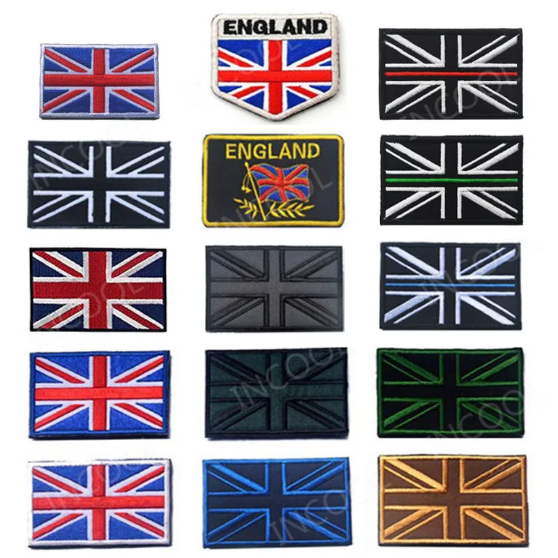 United Kingdom Flag Reflective Embroidery Patch British Patches Appliqued UK Chevron PVC Patch For Clothing Backpack