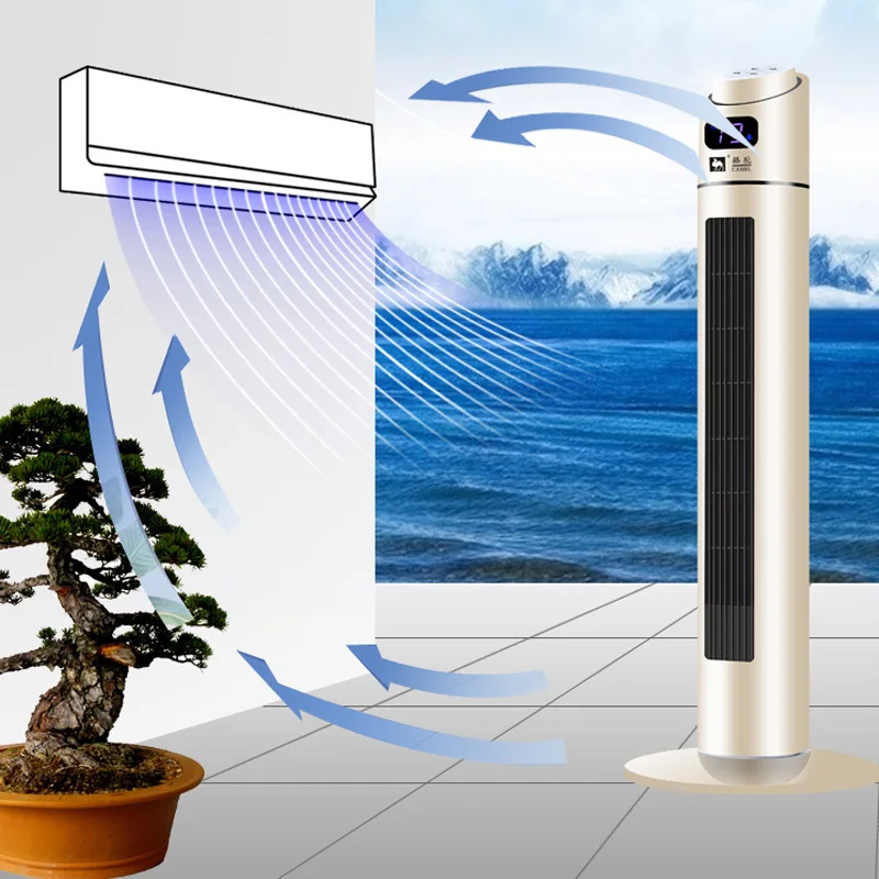 Remote Control Timing Bladeless Tower Fan Inverter Energy Saving Household Vertical Stand Electric Cooling Fan For Indoor