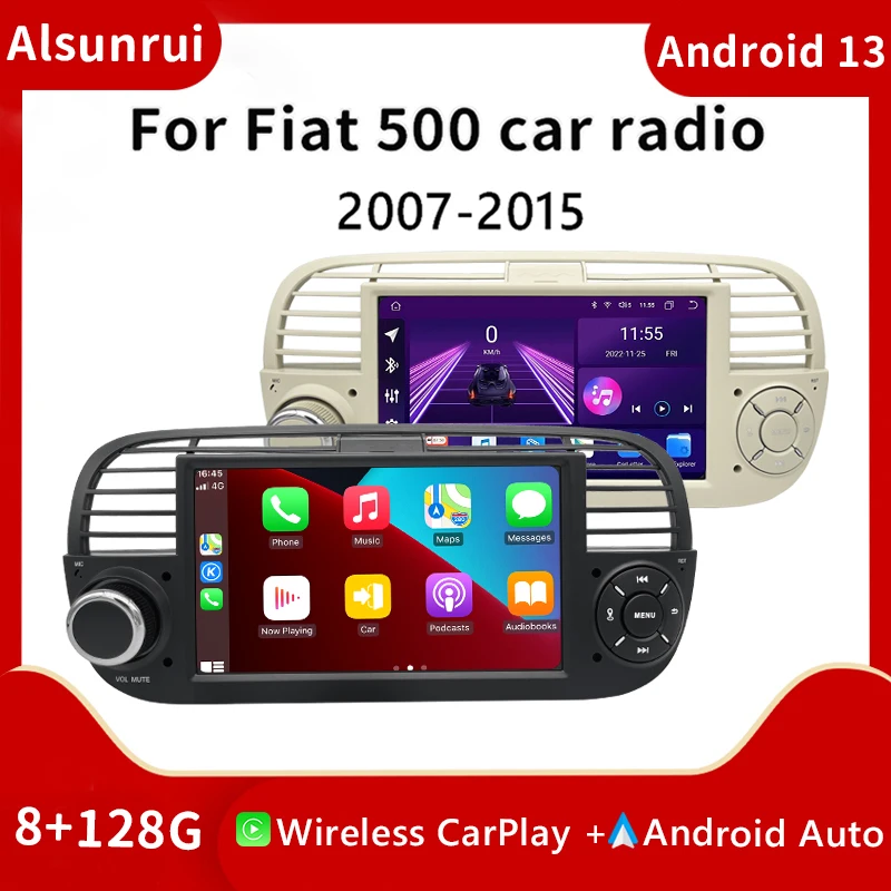 

Wireless Carplay Android 13 Car Radio For FIAT 500 Abarth 2007-2015 Multimedia GPS Navigation Stereo Autoradio 4G Audio RDS DSP