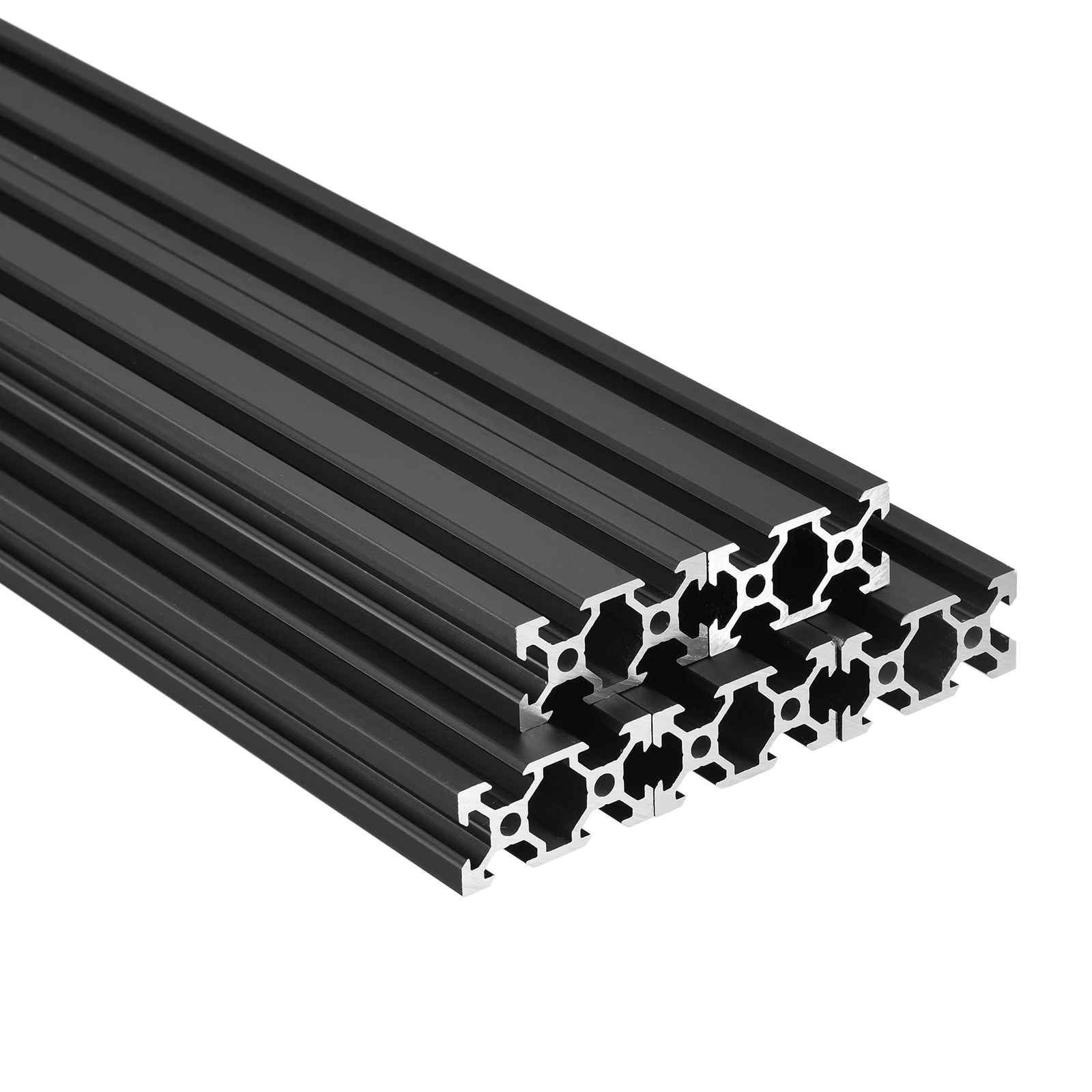 2/5Pcs V Slot 2040 Aluminum Extrusion European Standard 400-1500mm Length Anodized Rail Black for CNC DIY 3D Printer Industrial