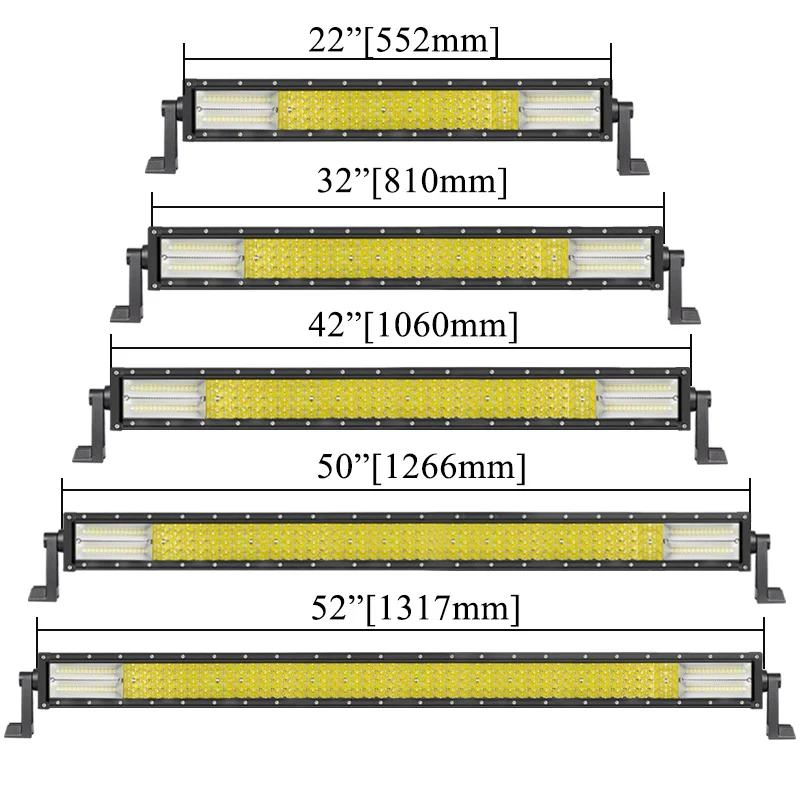22 32 42 52inch Straight Curved LED Work Light Bar Car Truck IP68 Spot Flood LED Lighting Bar SUV Offroad 4x4 4wd Driving Lights