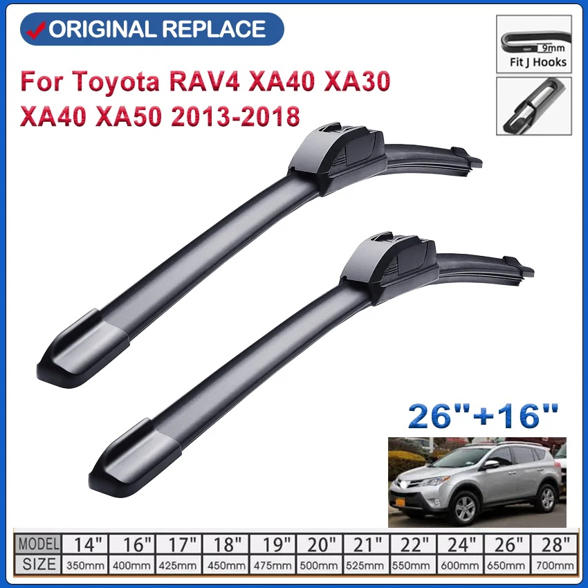

Щетки стеклоочистителя автомобиля для Toyota RAV4 XA40 XA30 XA40 XA50 2013 2018, передние дворники, автоаксессуары, крючок U J