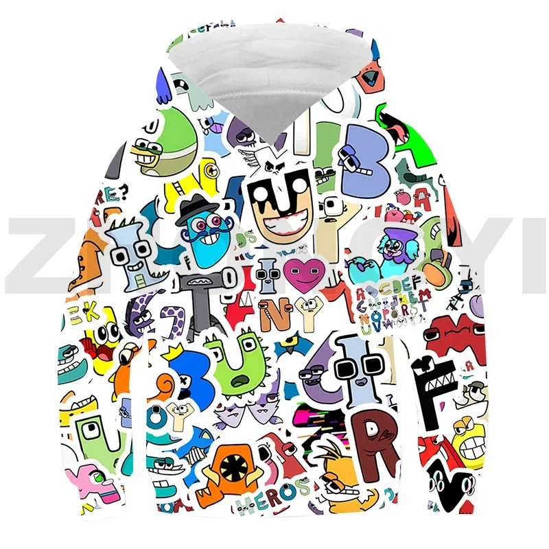 

Kawaii Letter Legend Alphabet Lore 3D Hoodie Teenager Anime Clothes Cosplay Costume Boy Girl Hip Hop Sweatshirt Casual Pullovers