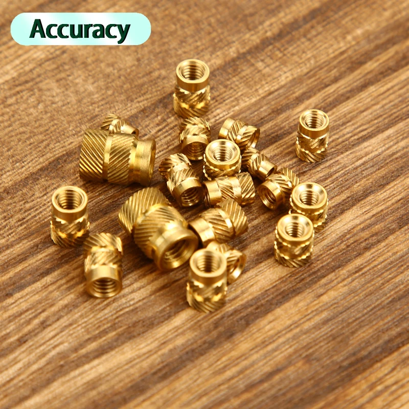 M2.5 50pcs Brass Hot Melt Insert Nuts Heating Molding Copper Thread Inserts Nut SL-type Double Twill Knurled Injection 3Dprinter