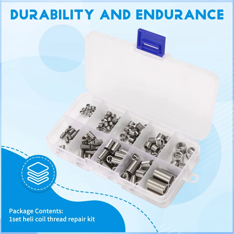 AY03-150Pcs موضوع إصلاح إدراج M3 M4 M5 M6 M8 الفولاذ المقاوم للصدأ Heli لفائف الموضوع إصلاح إدراج سلك الموضوع إدراج تشكيلة