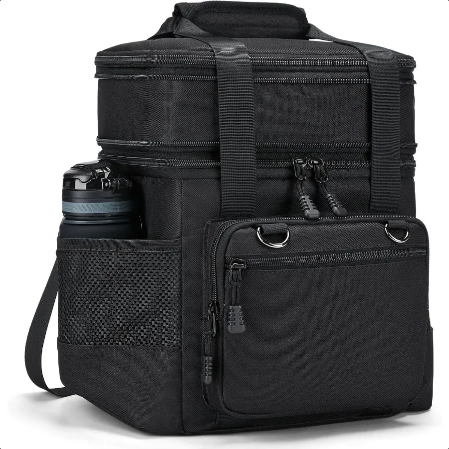 

Insulated Lunch Box for Men Women: Reusable Lunch Bag for Work Office Daytrip Picnic Beach Leakproof Cooler Tote Bag Organizer