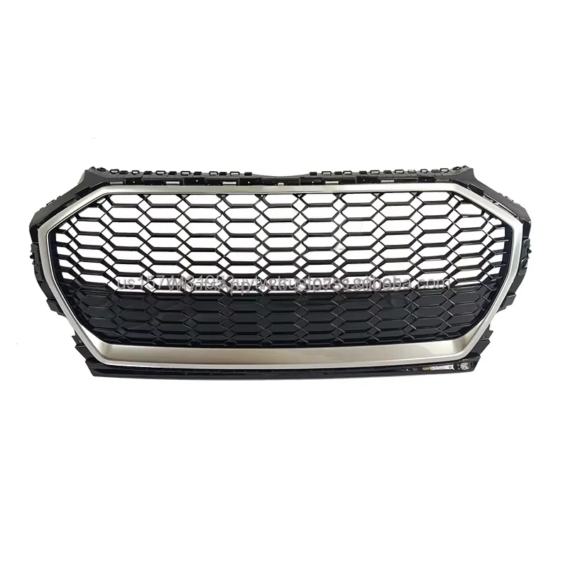 

Автомобильная решетка Q5 SQ5 серебристо-глянцевого черного цвета RSQ5 сотовая решетка переднего бампера для Audi Q5 SQ5 B9.5 2022 2023 2024 2025