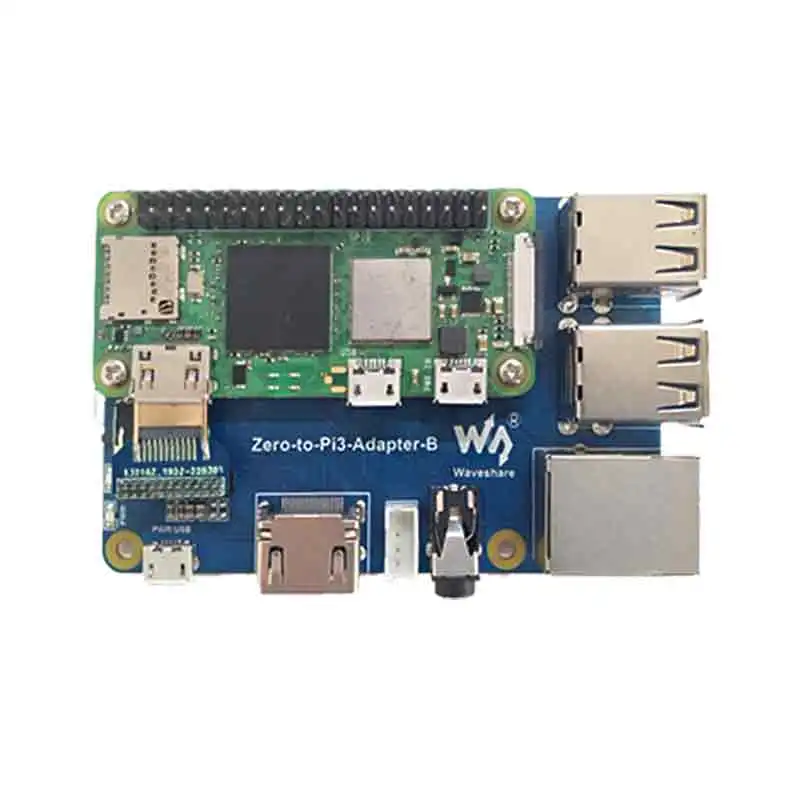 Raspberry Pi Zero 2W to 3B Adapter with USB Audio Sound Card Speaker Compatible 3B Case PI0 2 W USB HUB RJ45 Expansion board