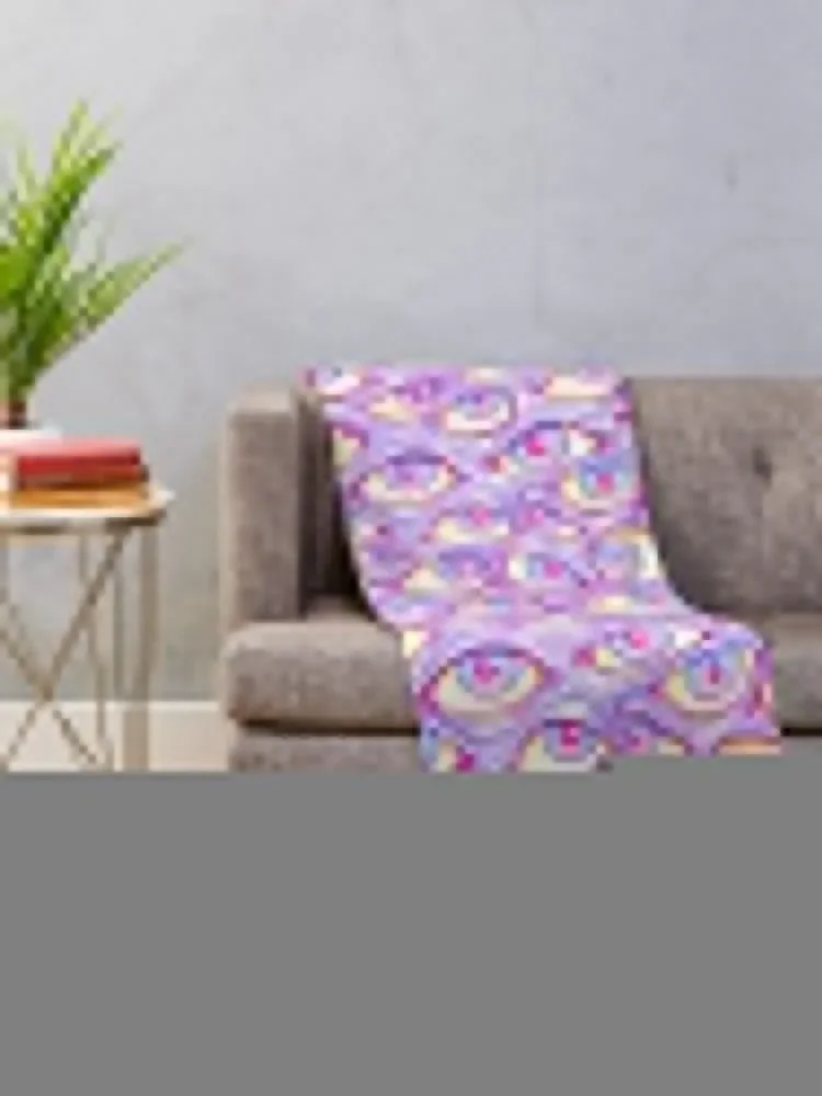 Wall of Eyes in Purple Throw Blanket Thin Sofa Quilt Polar Blankets For Sofas Blankets