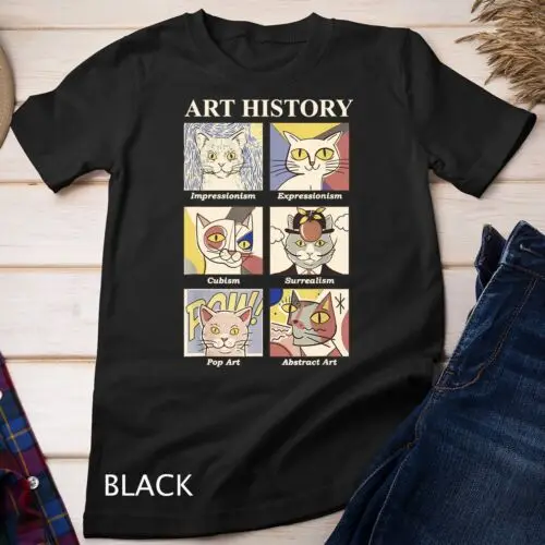 Cute Artistic Cat - Cat Art History - Cute Cat Painting Unisex T-shirt