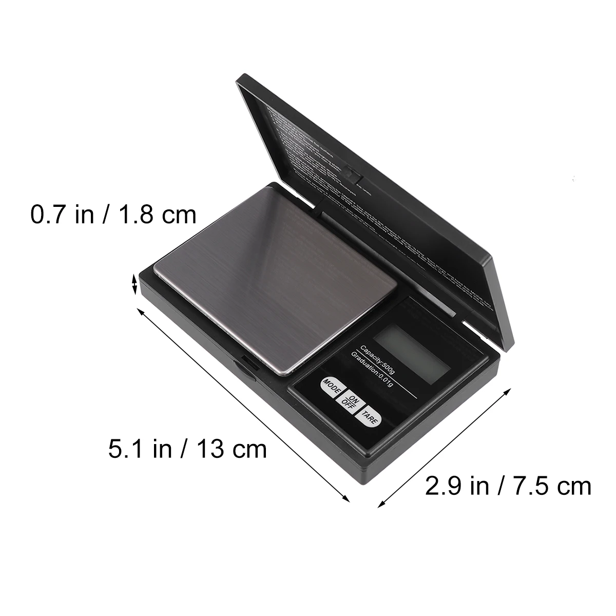 

Digital Jewelry Scale 0.01g Size Black Electronic Packet Scale Tare Function Counting Modes Compact Design