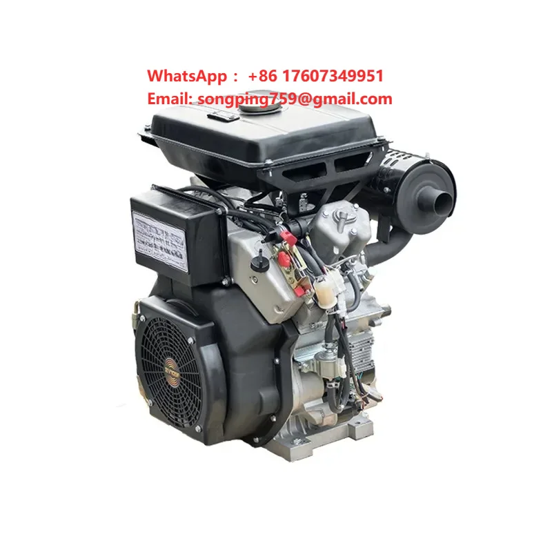 2V105 2-cylinder Diesel Engine 22.8kW 4 Stroke 35HP Portable Electric Start Air-Cooled Easy to Operate Machinery