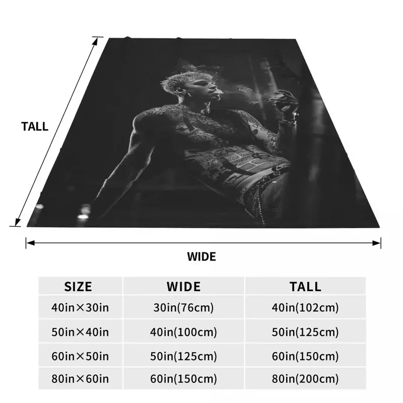 Machine Gun Kelly Mgk Rapper Blanket Flannel Spring Autumn Multi-function Thin Throw Blankets for Bedding Car Bedding Throws