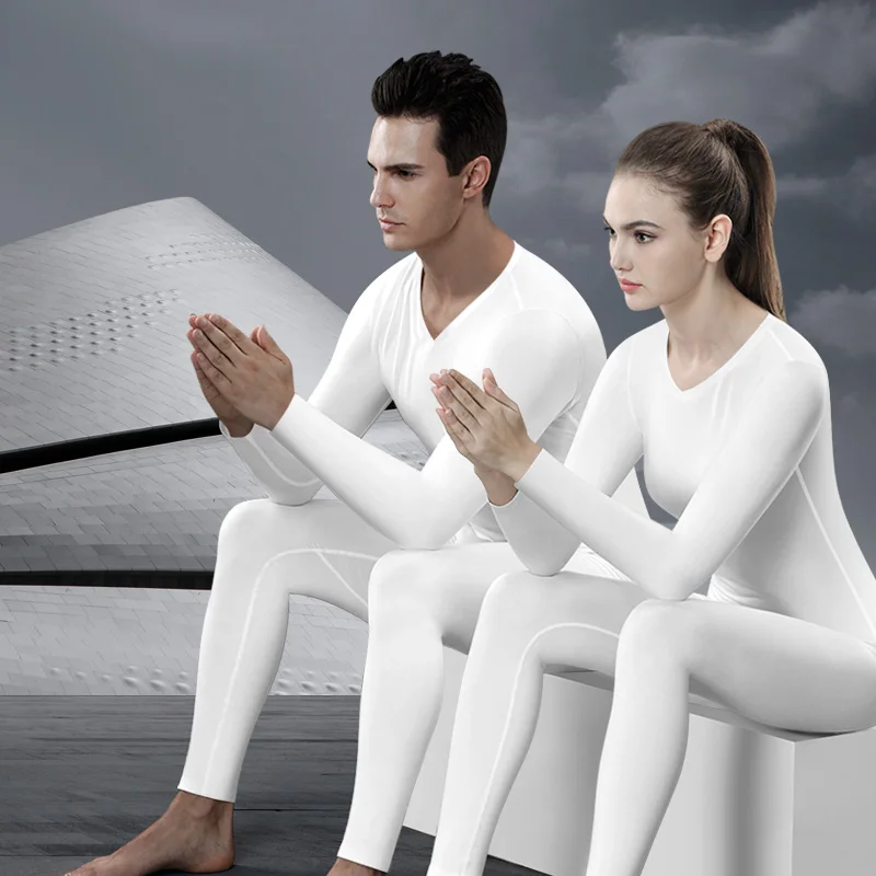 Modal Shirt Clothes+autumn Pants Traceless Thin Thermal Underwear Bottoms Line Pants for Couple Men and Women Long Johns