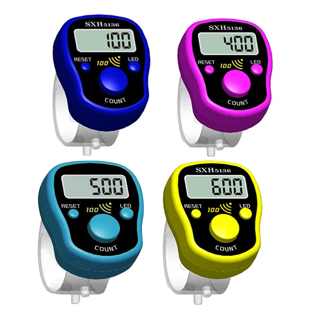 Penghitung Jari Baris Penanda Jahitan Mini Penghitung Tangan Tampilan Digital Elektronik LCD