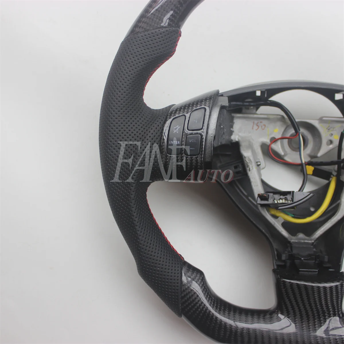 Replacement Real Carbon Fiber Steering Wheel with Leather for Suzuki Swift 2004-2016