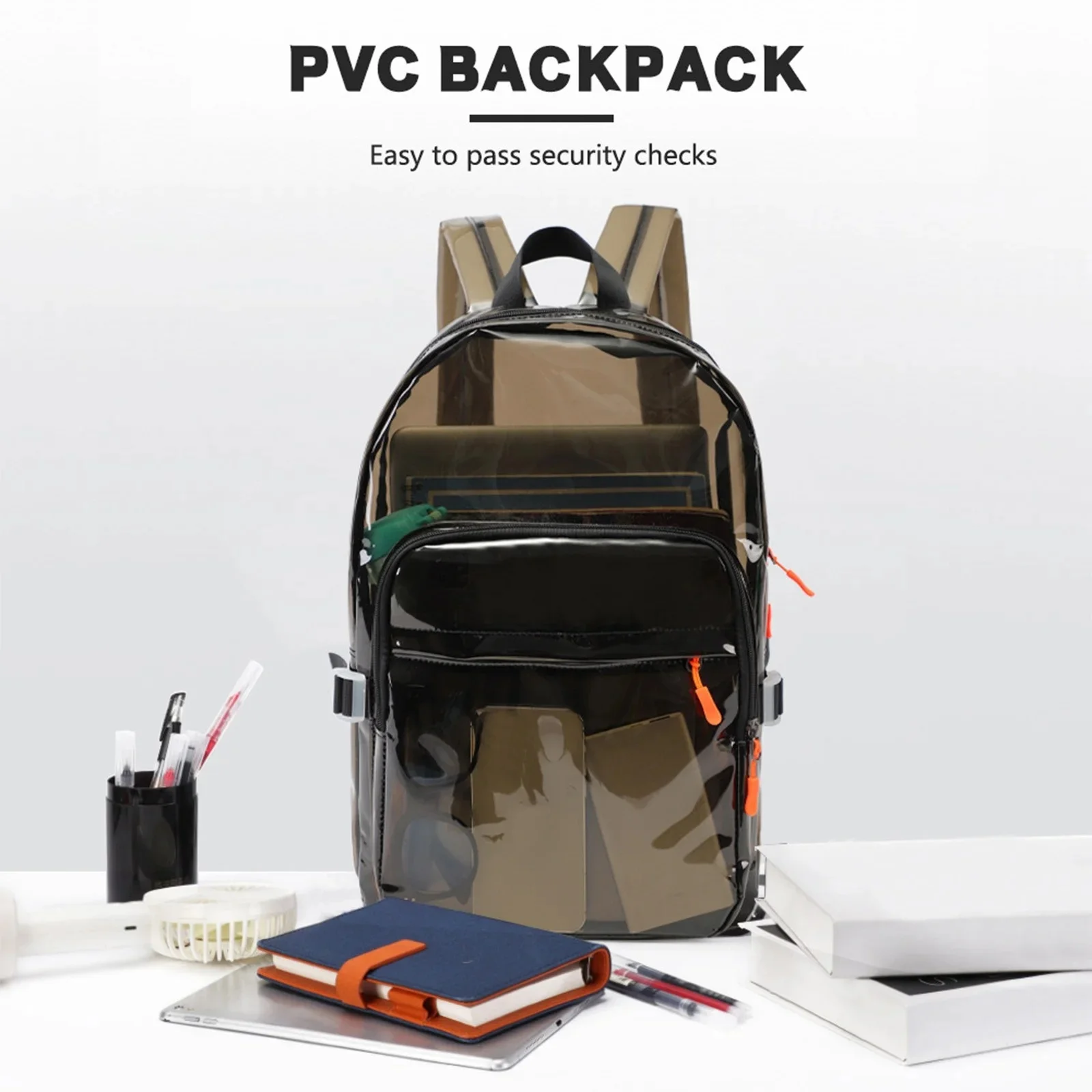 2025 Newclear Backpack Pvc Transparent Backpack Stadium Approved With Reinforced Strap School Bookbag For School Travel Bag