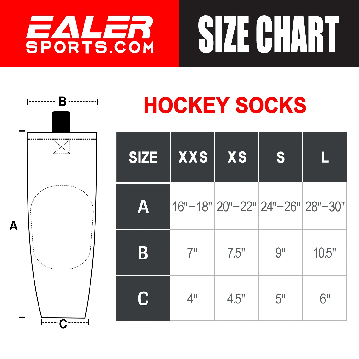 EALER HSK100 Series Multiple Colors Knit Hockey Socks Junior To Senior