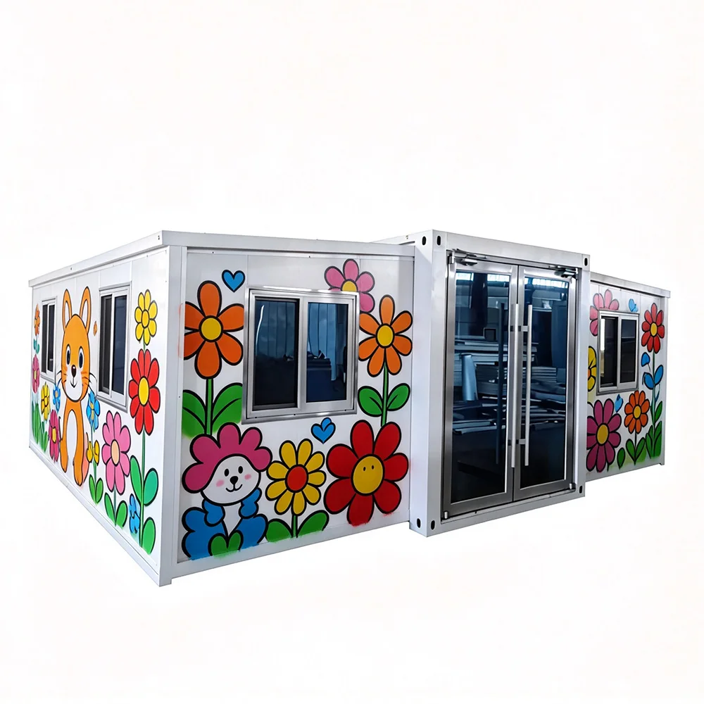20FT Expandable Container House Solar Panel Kit Off Grid 2 Bedroom Prefab Home Backyard Office Garden Studio Solar System