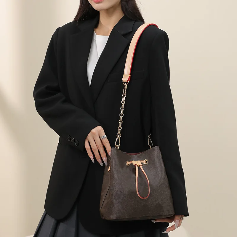 PU Leather Bags Strap Handle Strap for LV Neonoe BB Bucket Bag Short Shoulder Replacemen Straps 30-55CM Bag Accessories