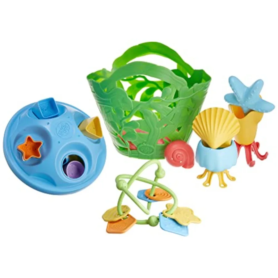

GT Twist Teether, Shape Sorter Tide Pool Set Bundle for infants, BPA-free silicone, soft pastel colors, multi-sensory developme