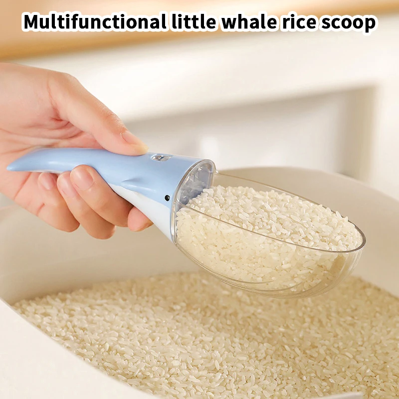 

Многофункциональная ложка для риса, совок для корма для домашних животных с крышкой, дезодорирующий контейнер для защиты от насекомых для кухни, измерительный инструмент для хранения зерна