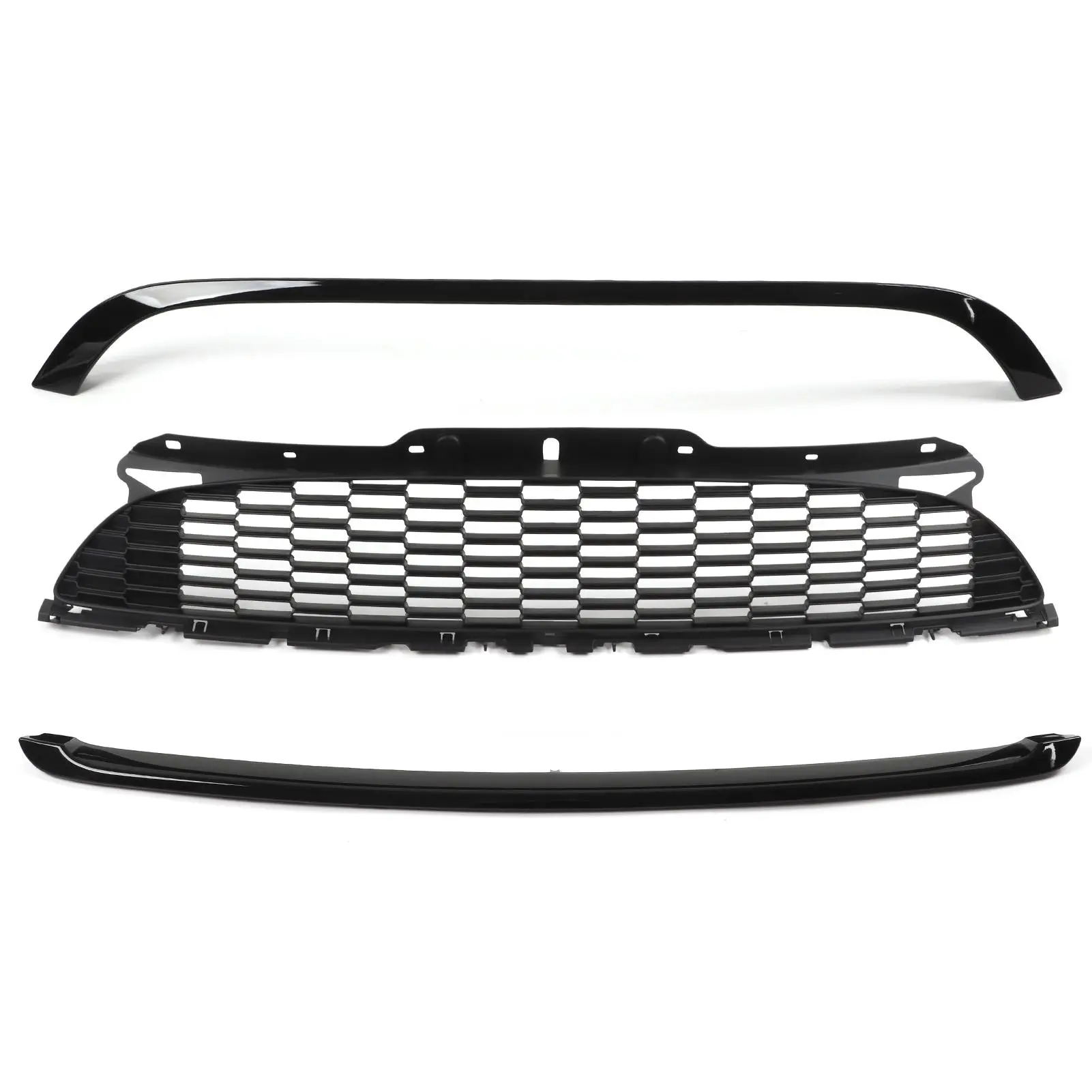 

Black Front Bumper Grill+Frame Set for Mini 5-Door R55 Cooper S/JCW 2008-2014