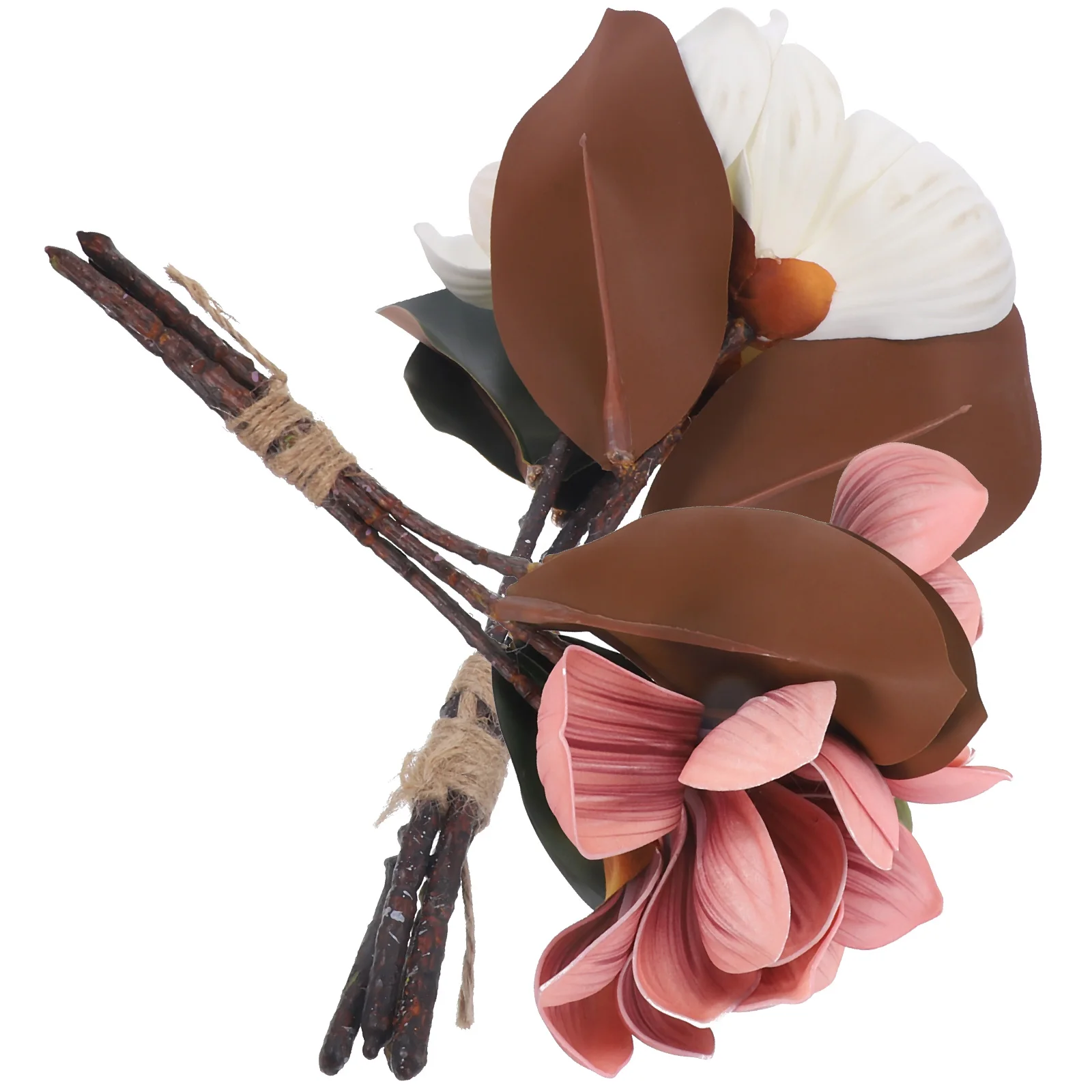 

Beige Artificial Flower Home Decor Flowers Decorations Classical Rod Iron Wire Injection Molded Feel Glue Fake