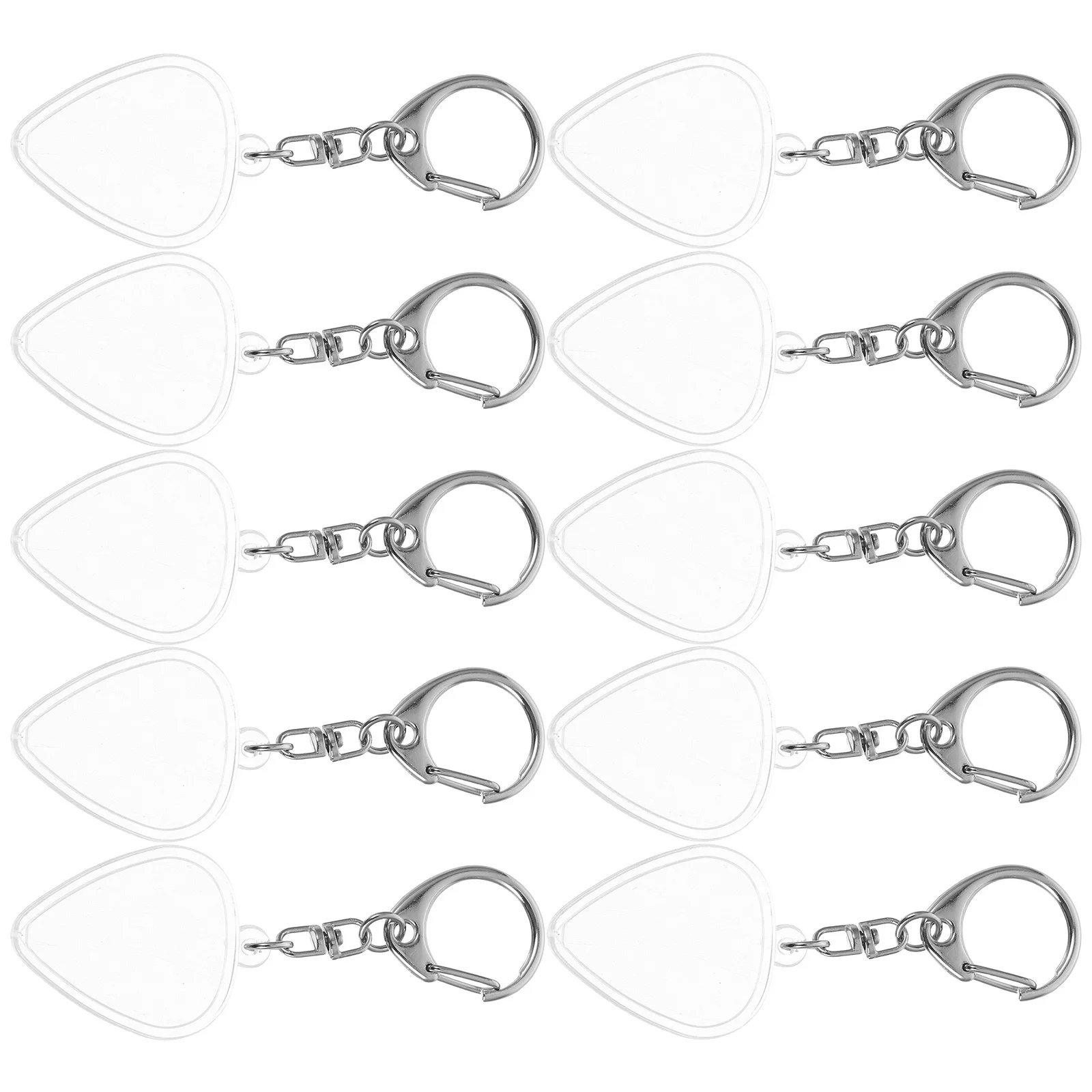 10 pçs titular picareta de guitarra chaveiro transparente portátil caso armazenamento tamanho padrão picareta organizador para elétrico acústico