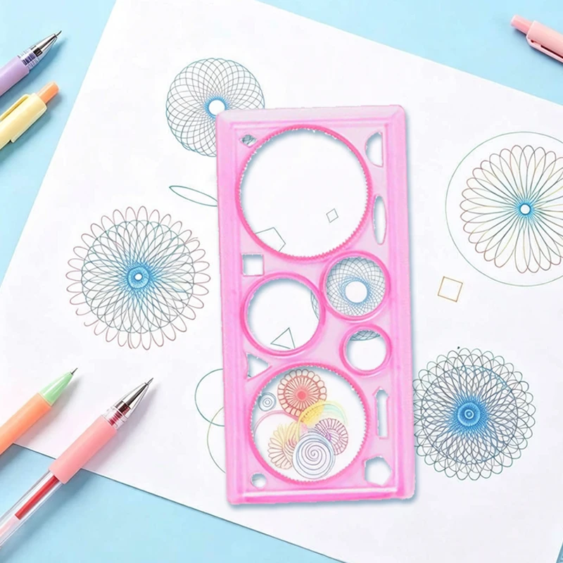 ﻿4PCS Transparent Spirograph Stencils – Math Class Teaching Tools for Geometry Demonstration, Drawing & School Art Projects TMZ