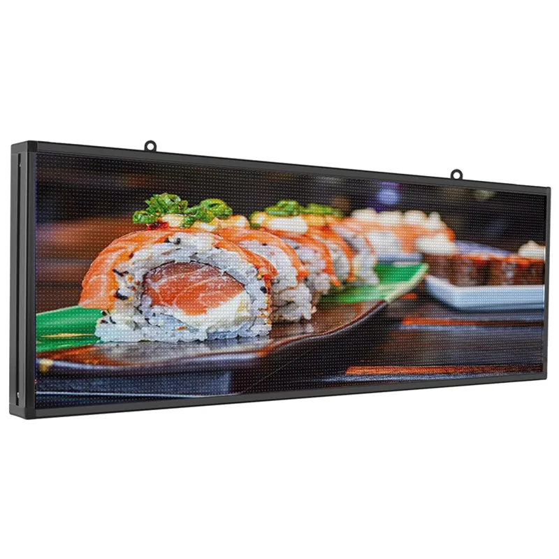 Imagem -02 - Led Rolagem Sinal 39 x 14 Usb Programável Led Sinais de Rolagem Cor Cheia Display Led Alto Brilho Led Placa de Publicidade p5