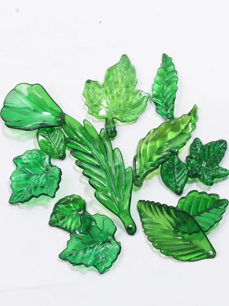 30g Acryl Mini Kleine Baum Blatt Hand Perlen DIY Handgemachte Halskette Ohrringe Lose Perlen Getrennt Perlen Schmuck Zubehör Mater