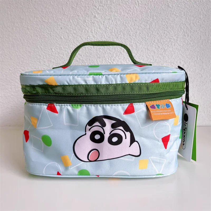 

New Kawaii Anime Cute Crayon Shin chan Convenient to Carry Large Capacity Makeup Bag Travel Storage Bag Skincare Makeup Box