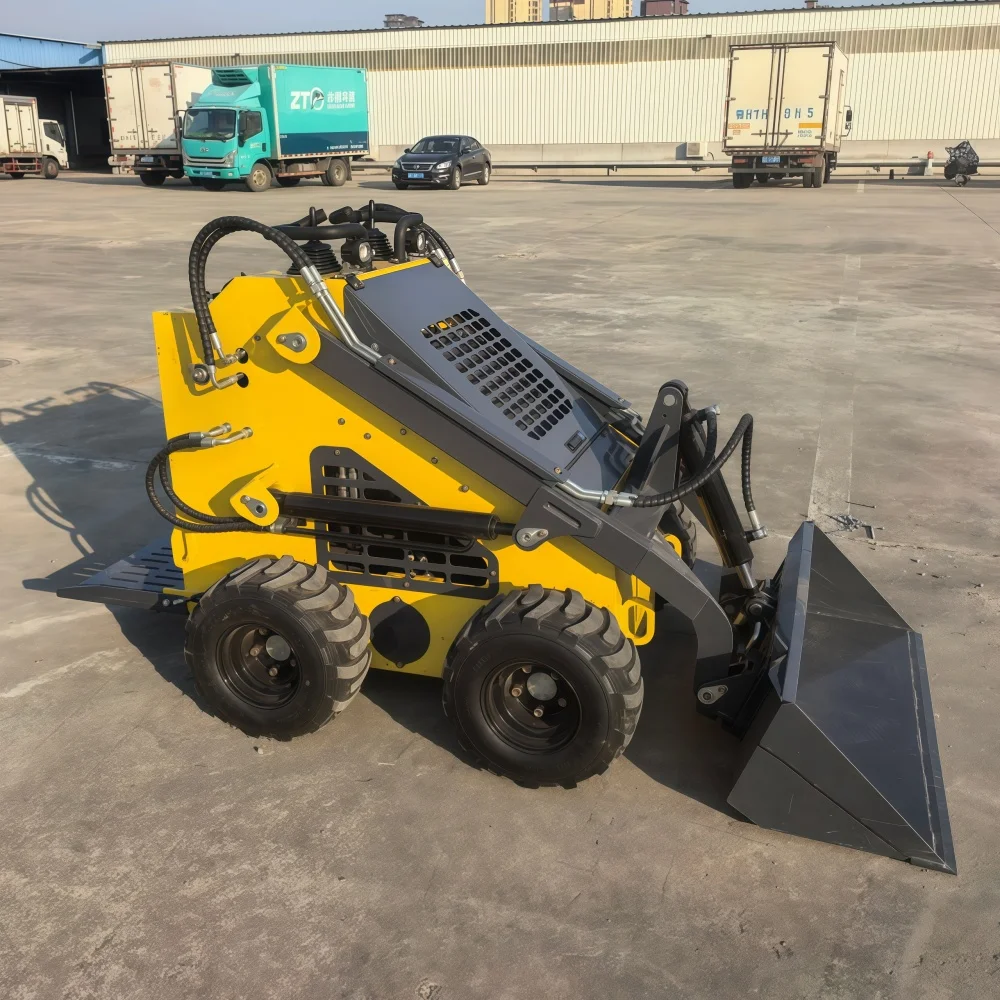 Hot Cheap Small Mini Loader diesel House Diesel Tracked Mini Skid Steer Loader with 4 in 1 Bucket Wheel Mini Loader Suppliers