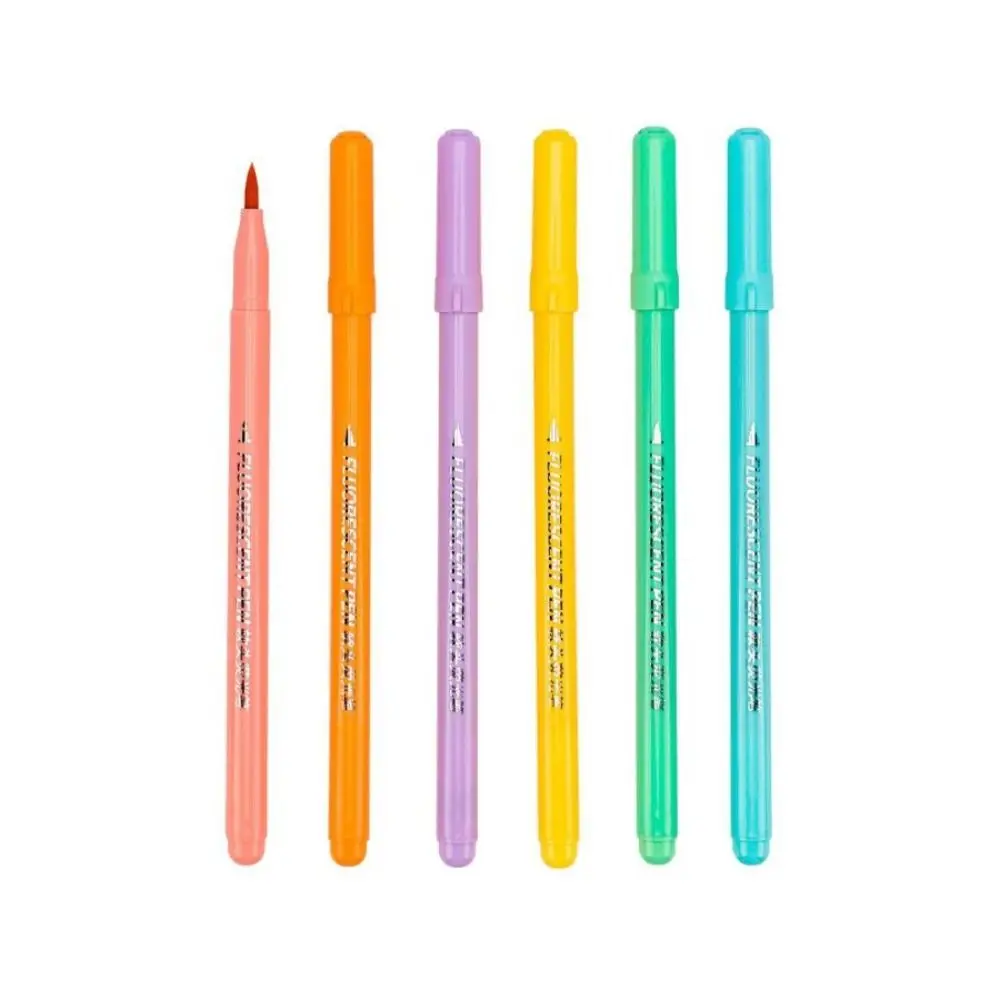 6 pezzi/set set di evidenziatori con punta morbida di alta qualità pennarelli multicolori in plastica penna forniture di cancelleria per ufficio pennello