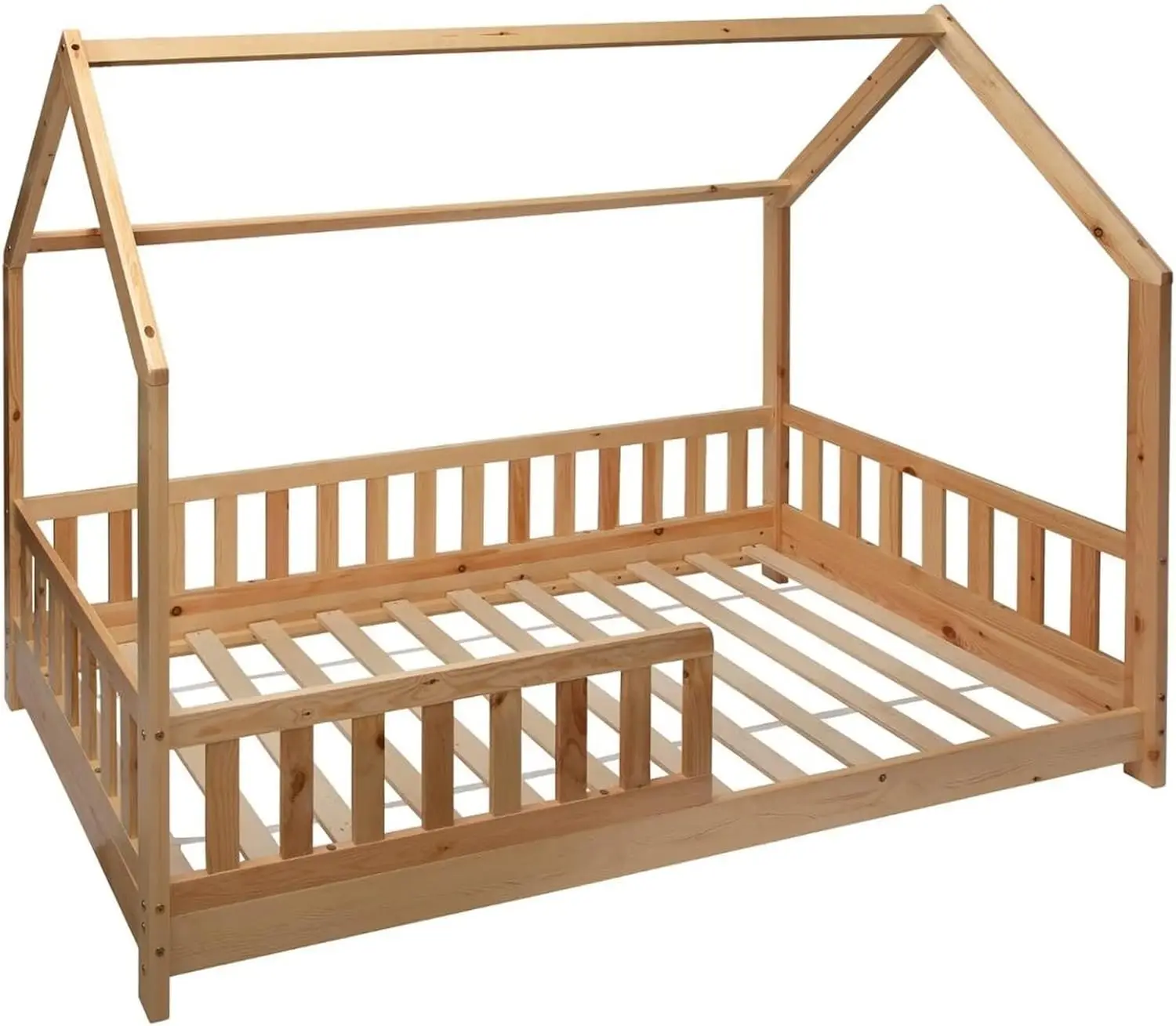 Cama Infantil Marli con protección anticaída, somier y Techo 90 x 190