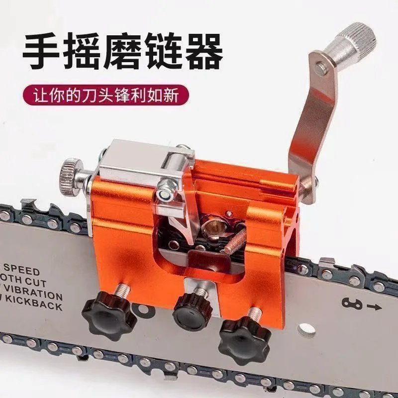 Hand-crank Chain Sharpener, Portable Chain Sharpening Tool, Household Handheld Chainsaw Manual Chain Sharpener