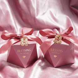 20/50/100pcs Diamond Wedding Favor and Sweet Gift Bags Candy Box for Wedding Baby Shower Birthday Guests Event Party Supplies