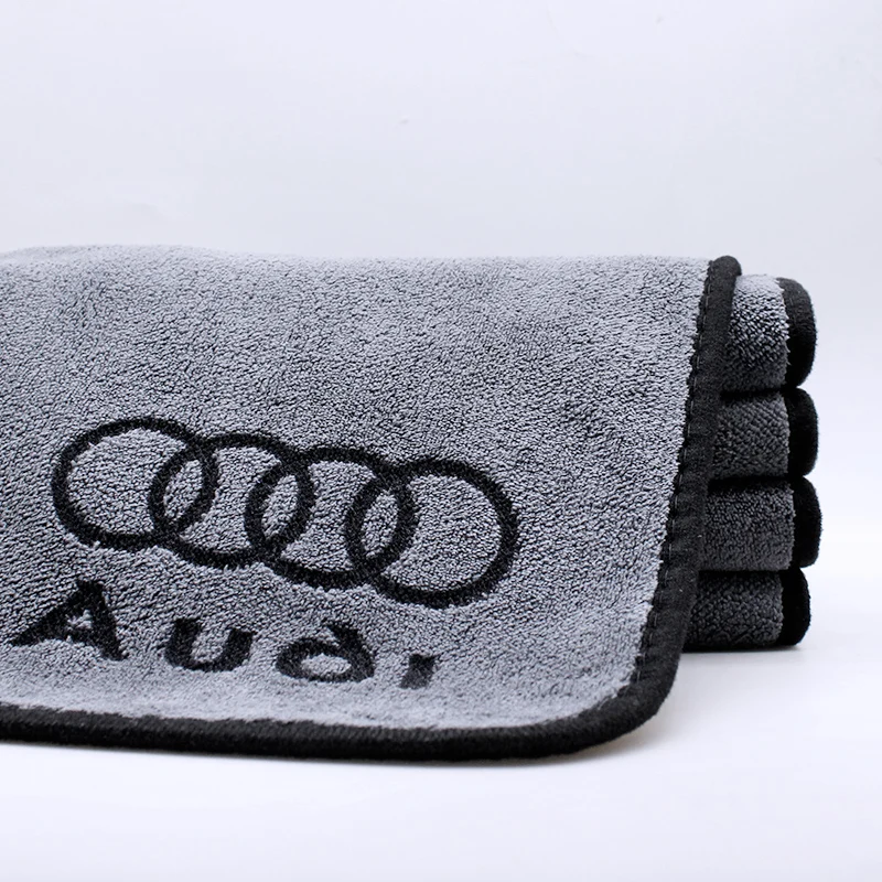 Serviette de lavage de voiture en coton avec emblème, gril de séchage, accessoires de gril doux et propre, Audi Q5 S4 A5 C6 S5 A4 2024 Qufresh 2023