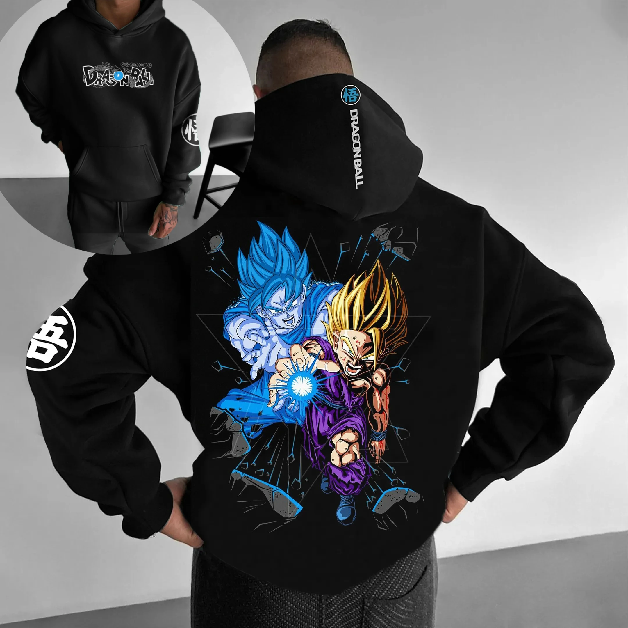 

Dragon Ball Autumn and Winter Japanese Hot-blooded Animation Classic Characters Comfortable Hoodies for Men and Women Couples