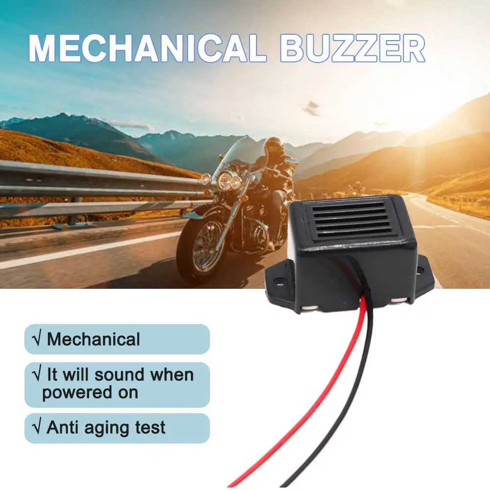 2315 Active Mechanical Buzzer 1.2V 3V 6V 9V 12V Rat Drive Solar Energy 75dB ABS Universal For All Cars V0G4