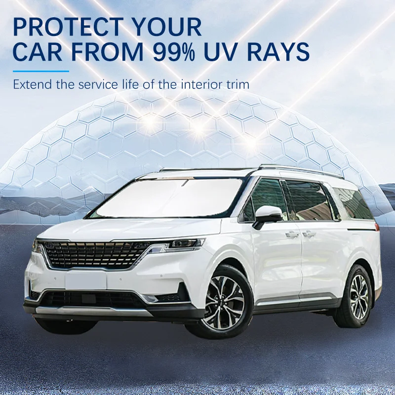 For KIA Carnival Sedona KA4 Ceed Summer Car Accessories Car Windshield Sun Shade Covers for Front Window Sunscreen UV Parasol