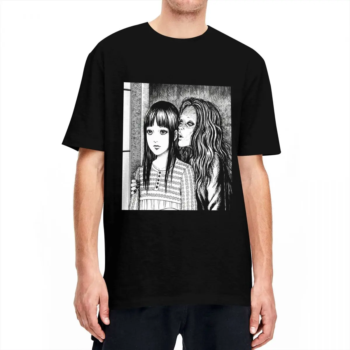 Oversized T Shirt Uzumaki Junji Ito 100 Cotton T-Shirts Tomie Horror Manga Anime Hip Hop Tshirt for Y2K Casual Short Sleeve Tops