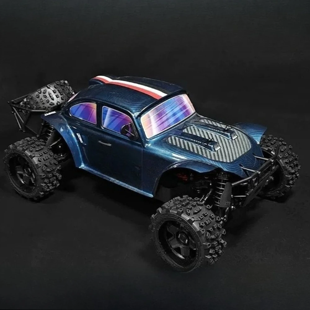 K2 1/8 4WD RC RC Car Deep Blue Vintage Classic Body High Speed Off Road Electric Short Truck Simulation Toy Vehicle for Adults