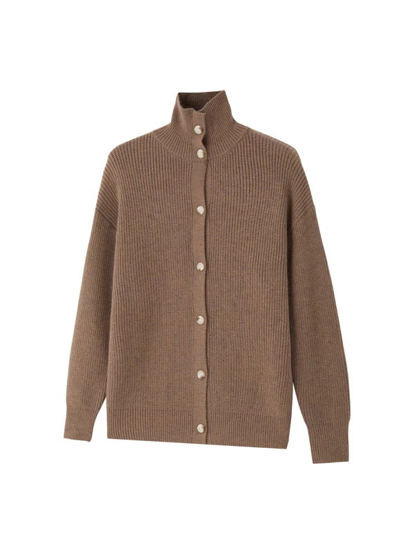 

Модный мужской кардиган с высоким воротником, свободного кроя, на пуговицах, вязаный, повседневный, осенний, универсальный, из пряжи, верхняя одежда